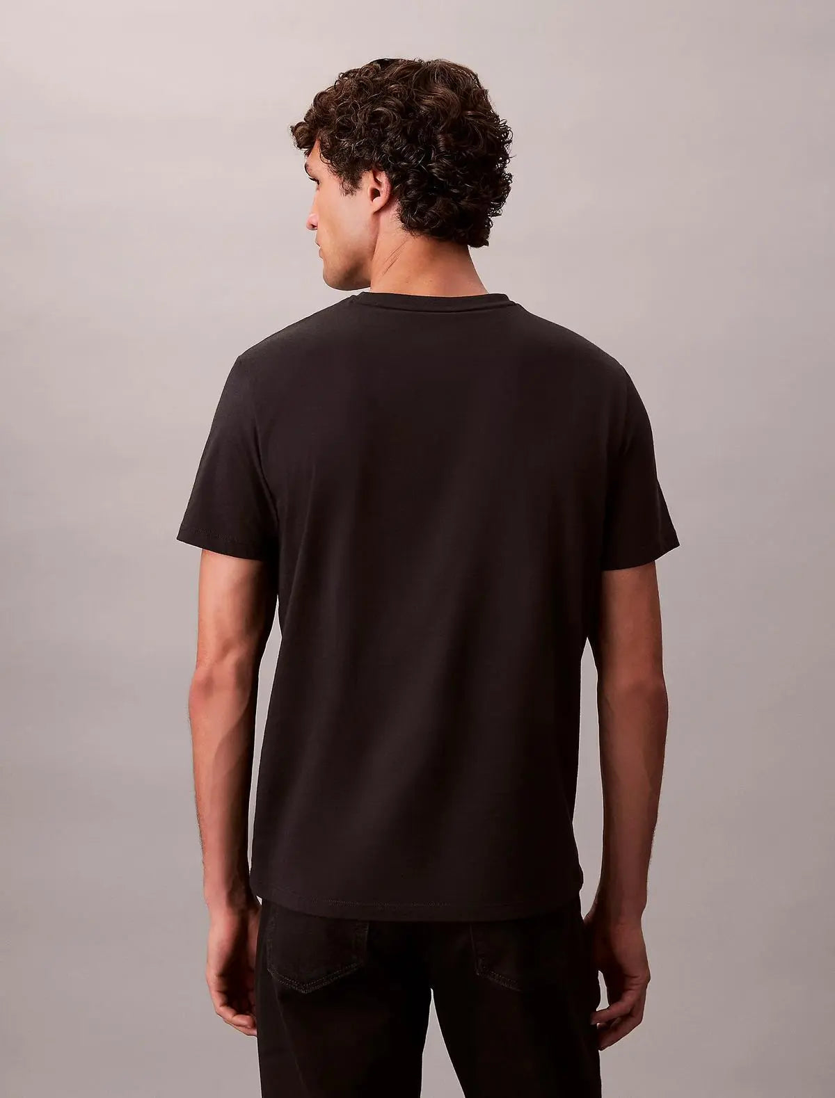 LV04RC272G SS BADGE 30S JERSEY CLASSIC TEE NERO CALVIN KLEIN