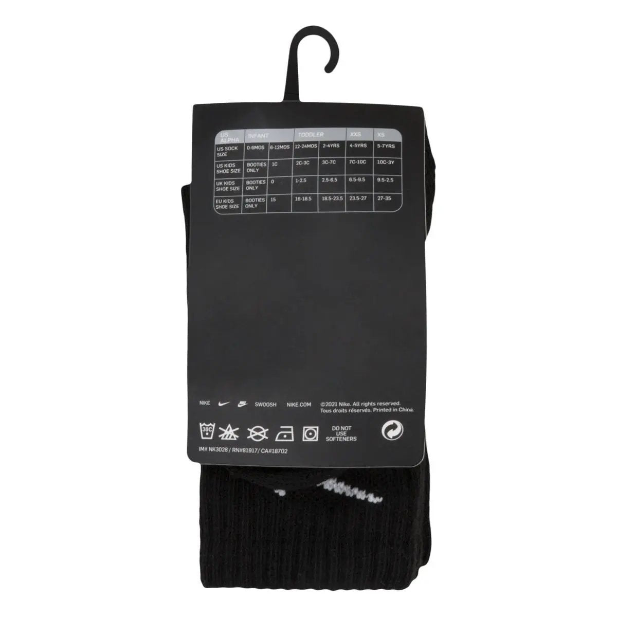 UN0027 BASIC PACK CREW 3PK NERO NIKE