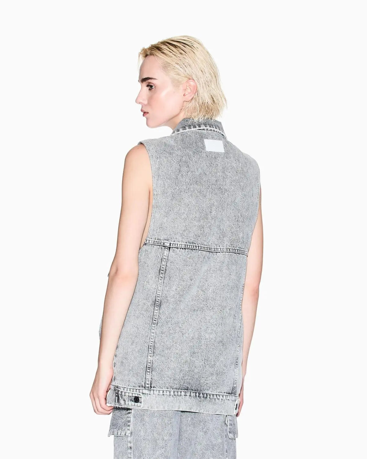 XW001401 AF16176 GIACCA SENZA MANICHE TORTORA/GRIGIO ARMANI