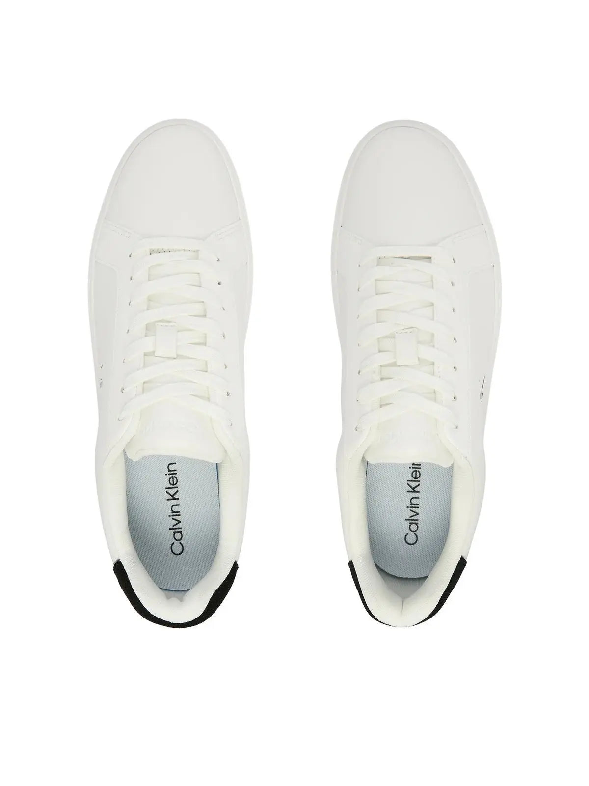 YM0YM01435 CLASSIC CUPSOLE LACEUP LTH BIANCO/NERO CALVIN KLEIN