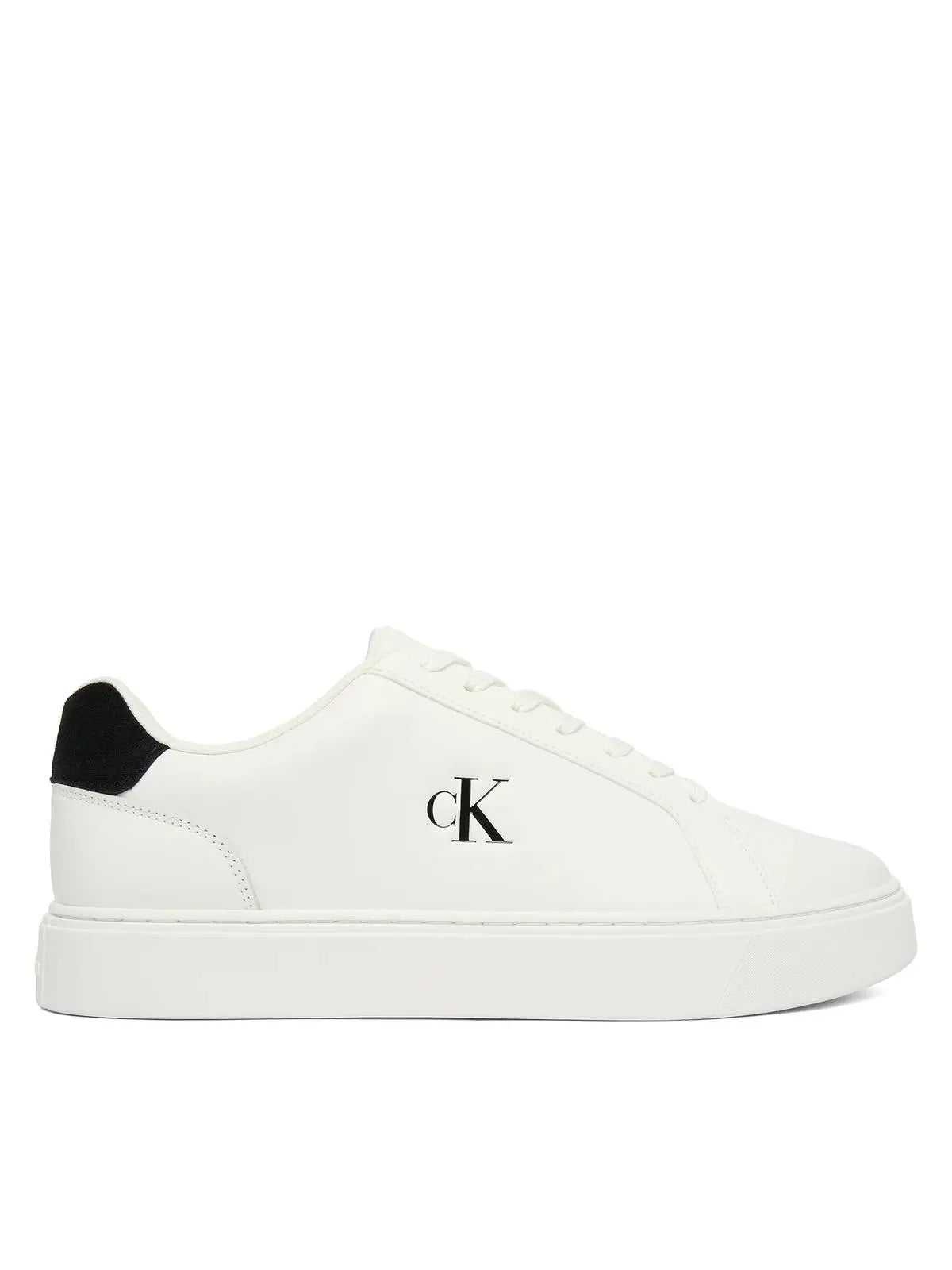 YM0YM01435 CLASSIC CUPSOLE LACEUP LTH BIANCO/NERO CALVIN KLEIN