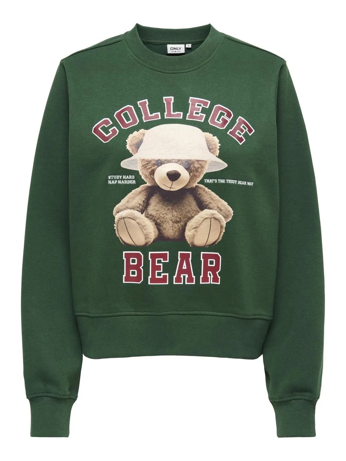 15363143 ONLBILA L/S BEAR O-NECK CS US VERDE ONLY