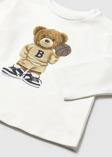 2058 MAGLIETTA M/L ORSO PANNA MAYORAL