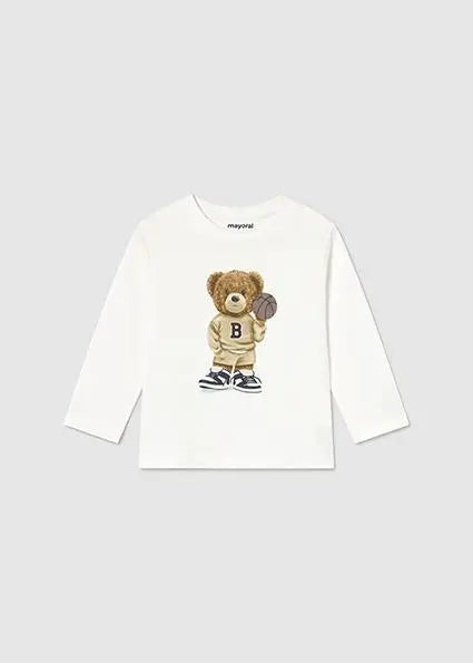 2058 MAGLIETTA M/L ORSO PANNA MAYORAL