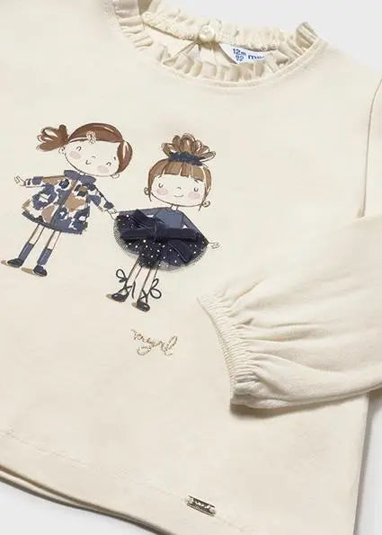 2075 MAGLIETTA M/L CREMA/BLU MAYORAL