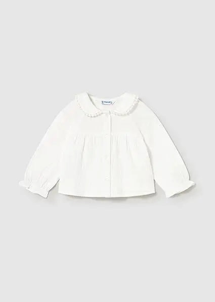 2114 BLUSA CHIFFON PLUMETI PANNA MAYORAL