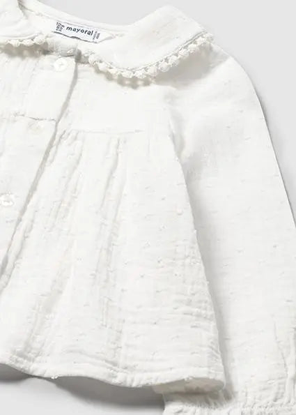 2114 BLUSA CHIFFON PLUMETI PANNA MAYORAL