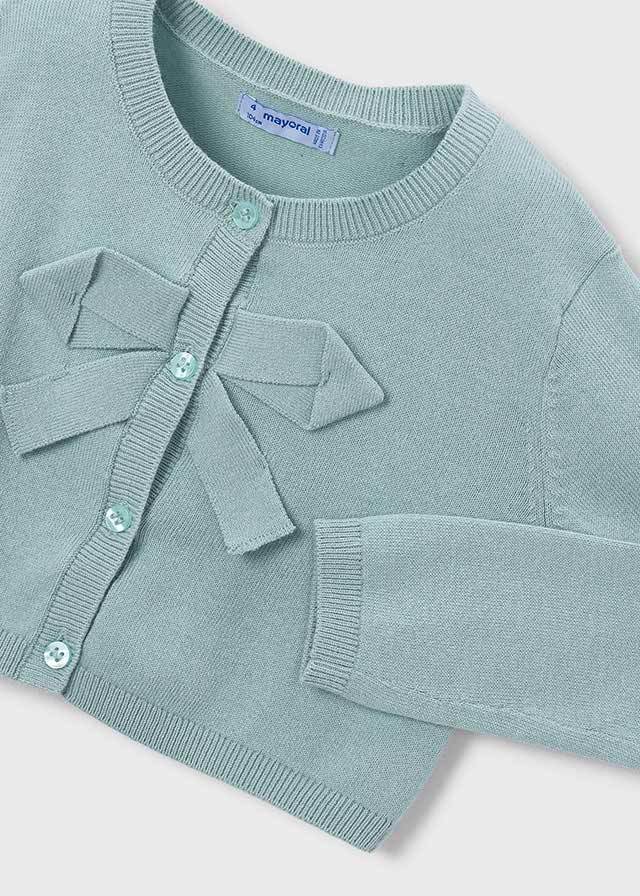 321 CARDIGAN TRICOT BASICO GIROCOLLO VERDE ACQUA MAYORAL