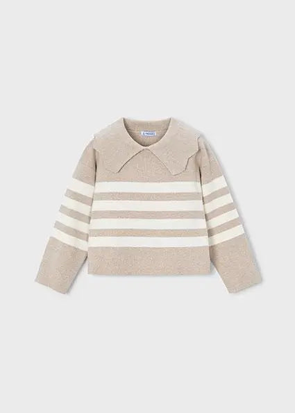 4301 MAGLIONE RIGHE BEIGE/PANNA MAYORAL