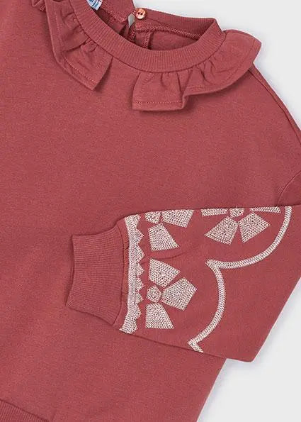 4430 FELPA COLLO VOLANT TERRACOTTA MAYORAL