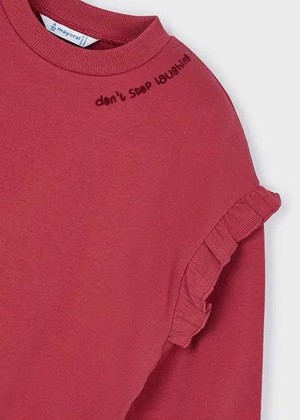 4433 FELPA VOLANT MANICHE CILIEGIA MAYORAL