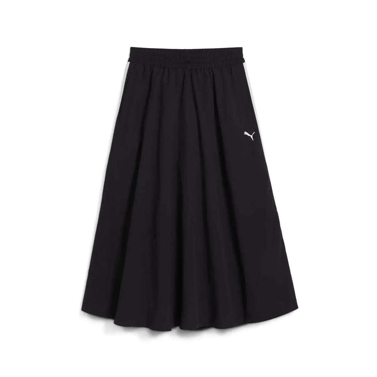 633438 T7 WOVEN MIDI SKIRT NERO PUMA