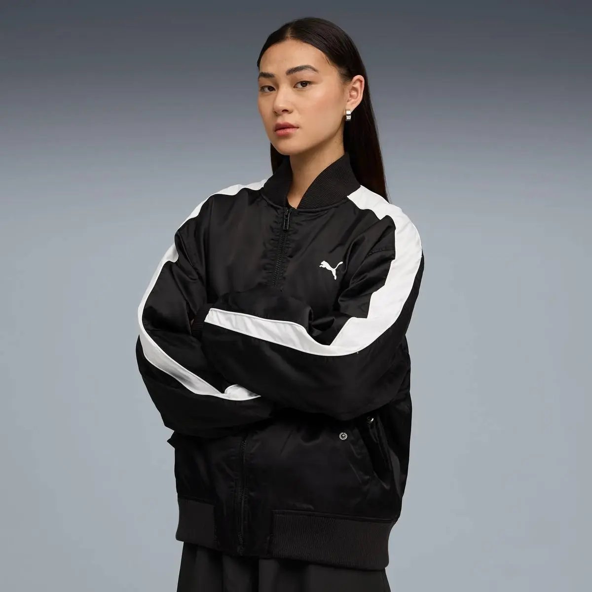 633478 T7 BOMBER JACKET NERO PUMA