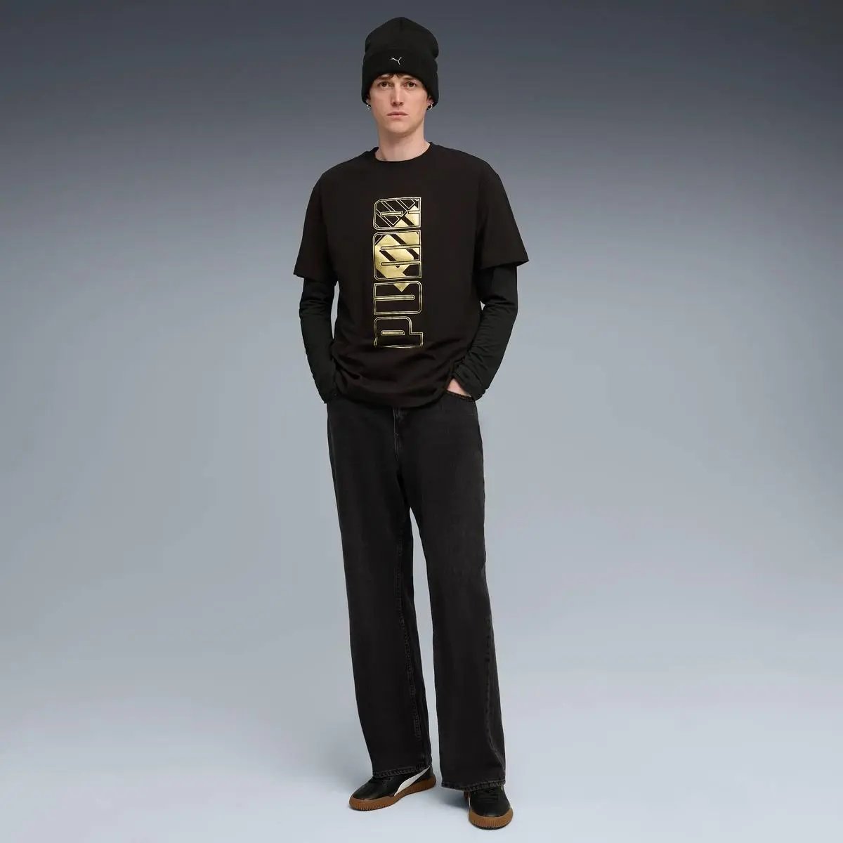 634453 MAXIMAL METALLIC RELAXED TEE NERO PUMA