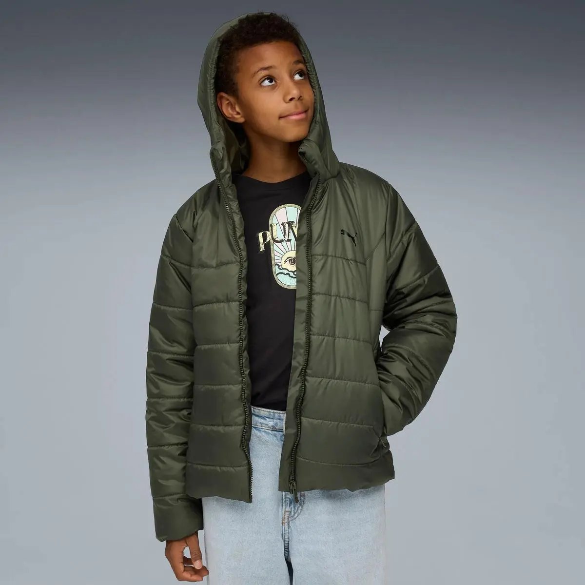 685226 ESS HODDED PADDED JACKET VERDE PUMA