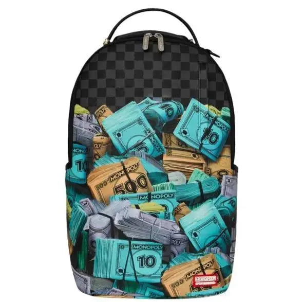 910B8782NSZ MONOPOLY MONEY STACKS BACKPACK NERO SPRAYGROUND