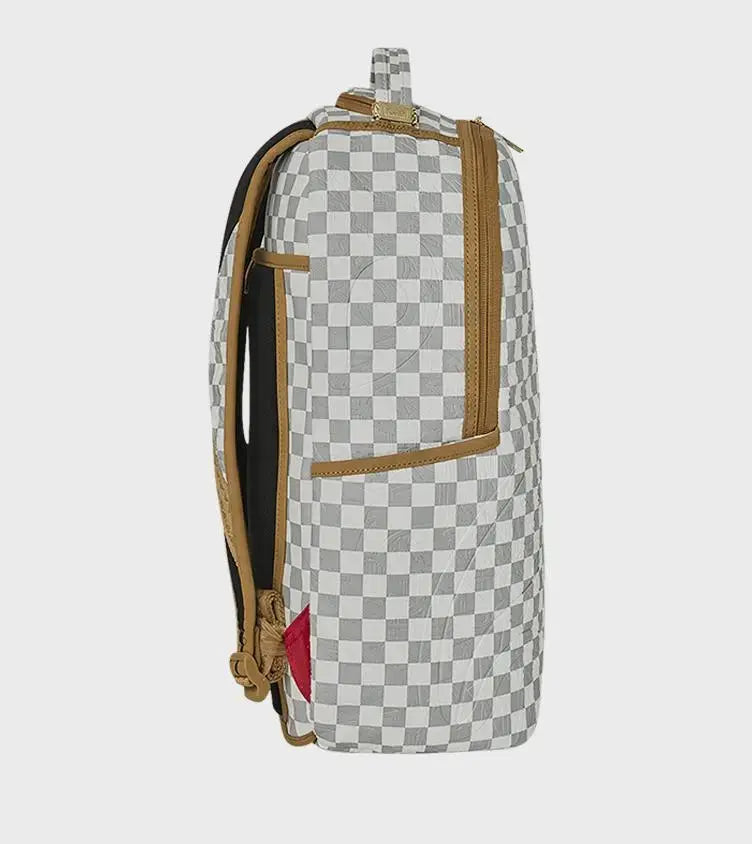910B8848NSZ EMBOSSED CHECK BACKPACK GRIGIO CHIARO SPRAYGROUND