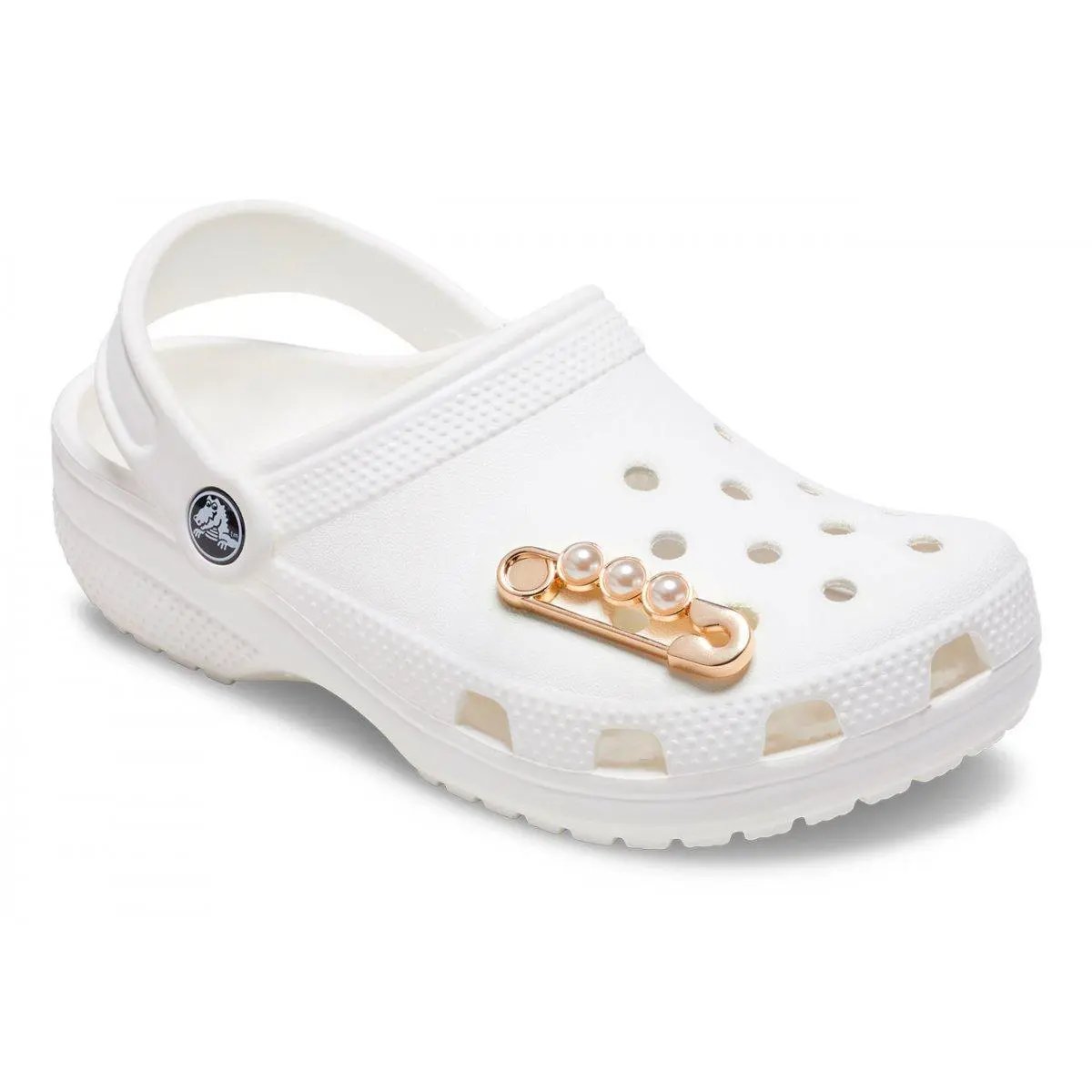 CR.4927 GOLD AND PEARL SAFETY PIN ORO CROCS