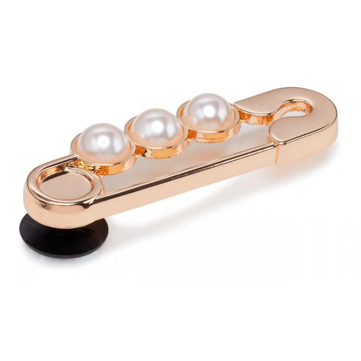 CR.4927 GOLD AND PEARL SAFETY PIN ORO CROCS