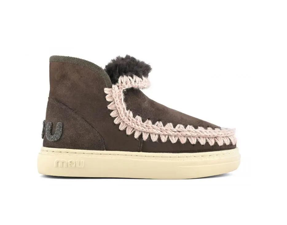 FW411001A ESKIMO SNEAKERS GLITTER LOGO MOCHA MOU