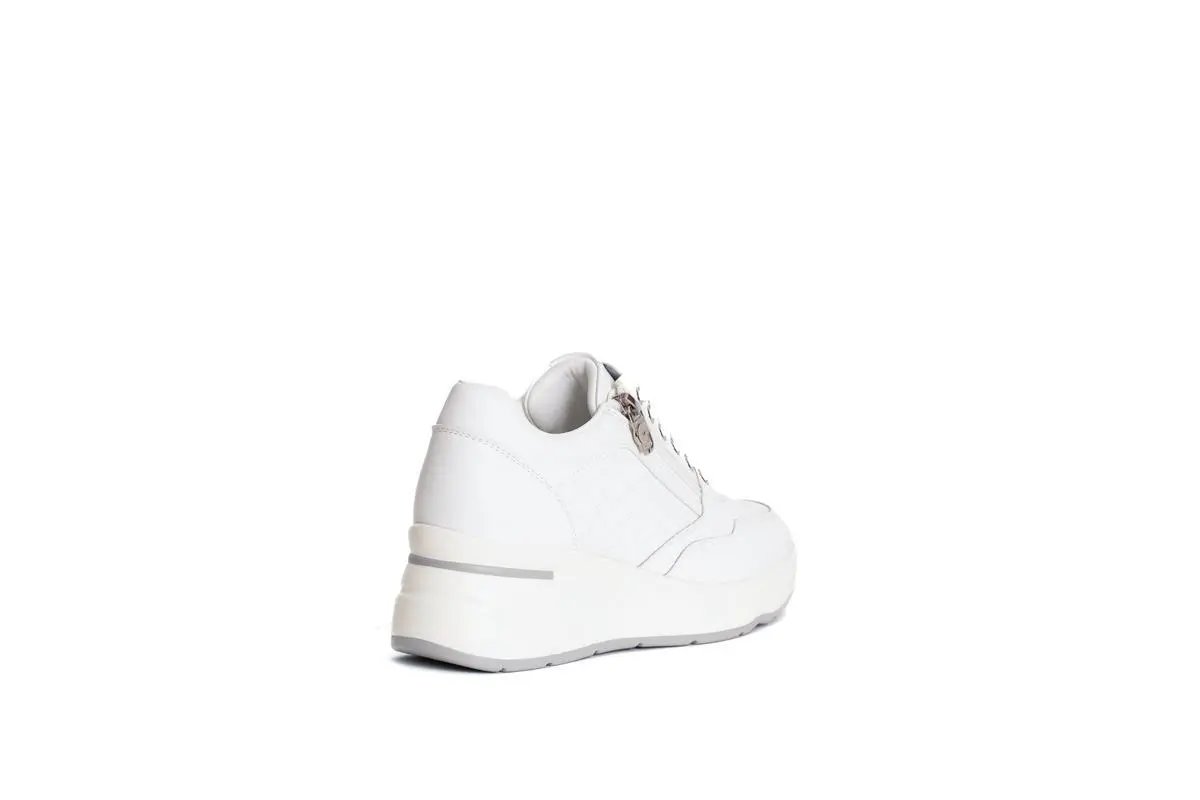 GB925 SNEAKERS CON ZEPPA E ZIP LATERALE BIANCO GOLD&GOLD