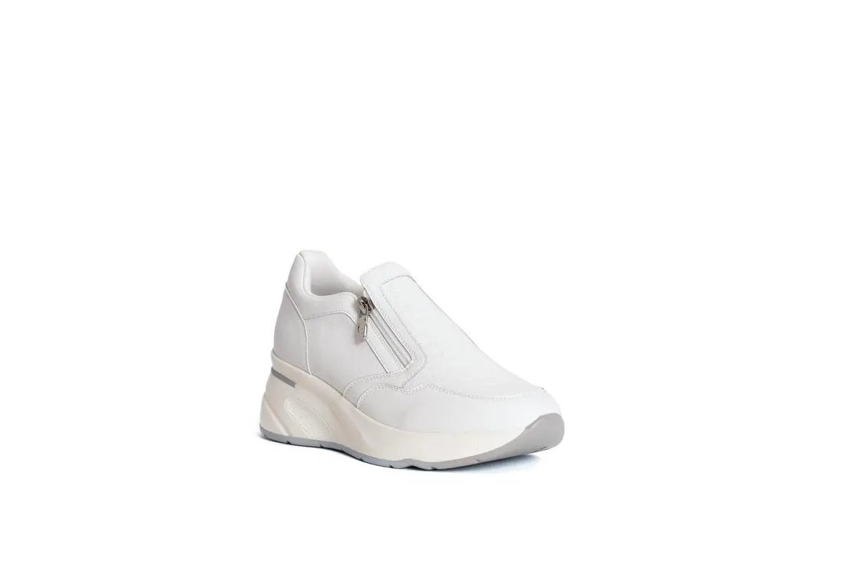 GB926 SNEAKERS SLIP-ON CON ZIP LATERALI BIANCO GOLD&GOLD