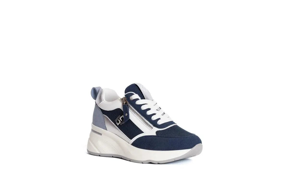 GB935 SNEAKERS CON DETTAGLI IN TESSUTO BLU GOLD&GOLD
