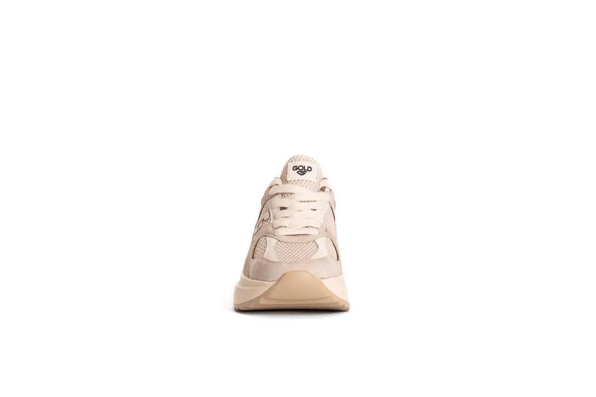 GB950 SNEAKERS SPORTY-CHIC BEIGE GOLD&GOLD