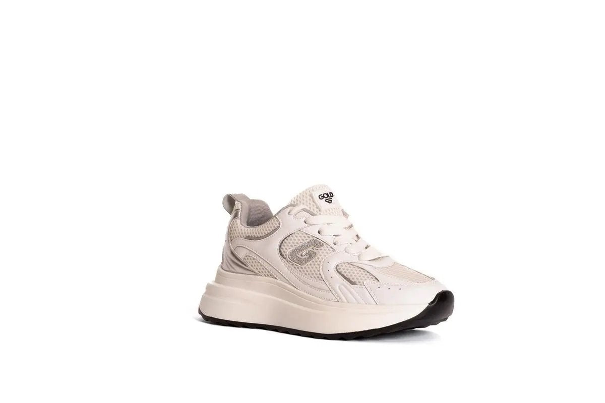 GB950 SNEAKERS SPORTY-CHIC BIANCO GOLD&GOLD