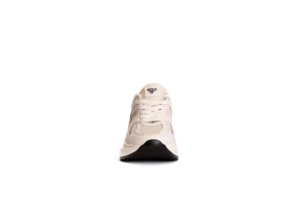 GB950 SNEAKERS SPORTY-CHIC BIANCO GOLD&GOLD