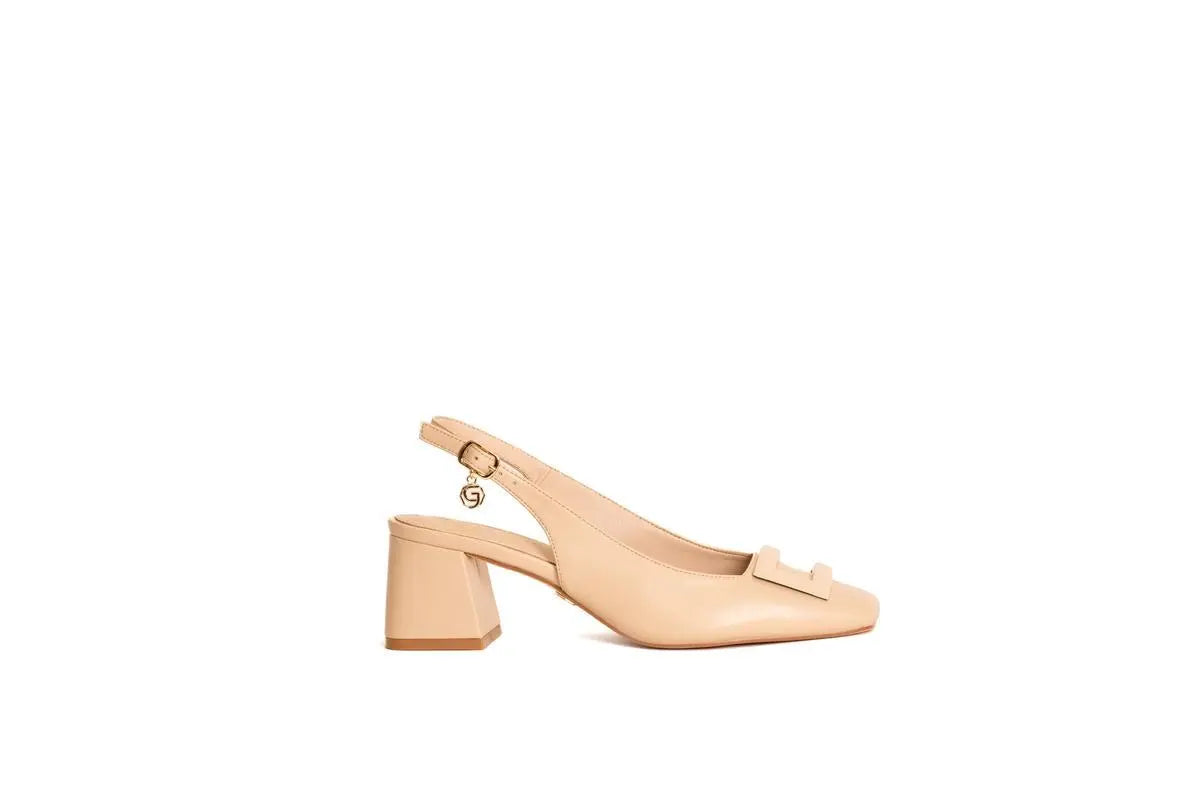 GD208 SLINGBACK CON ACCESSORIO IN TINTA NUDE GOLD&GOLD