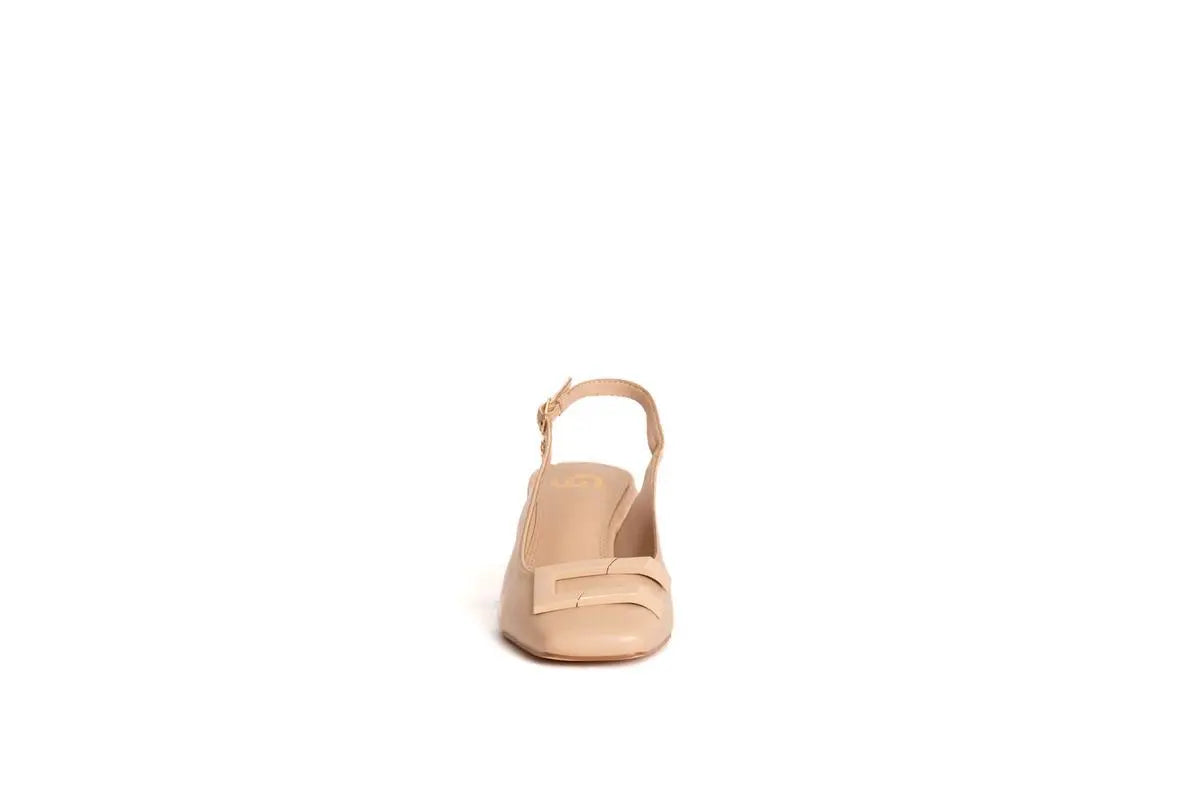 GD208 SLINGBACK CON ACCESSORIO IN TINTA NUDE GOLD&GOLD
