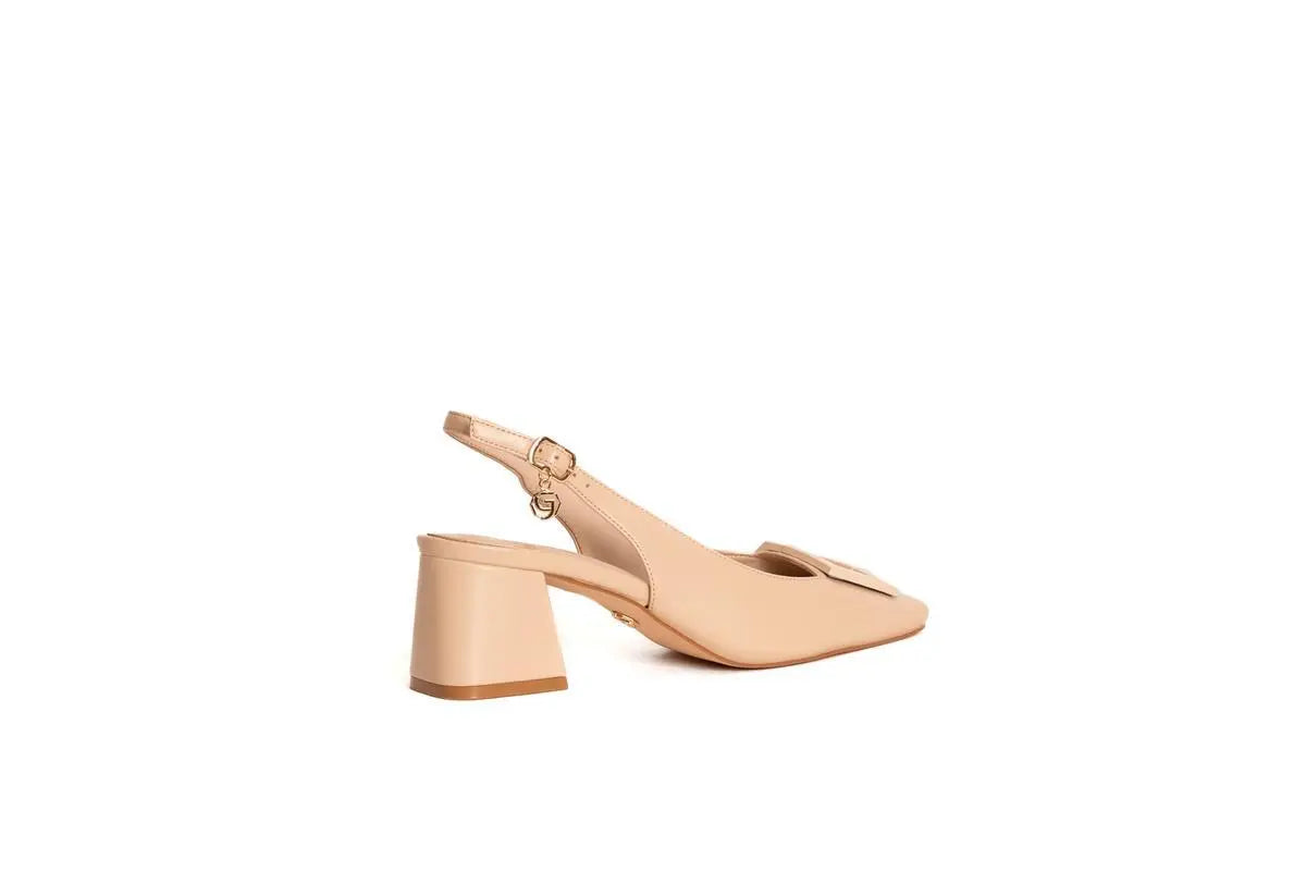 GD208 SLINGBACK CON ACCESSORIO IN TINTA NUDE GOLD&GOLD