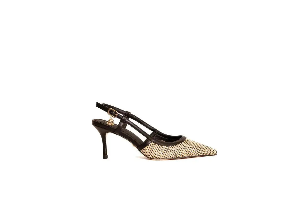 GD217 SLINGBACK NERO GOLD&GOLD