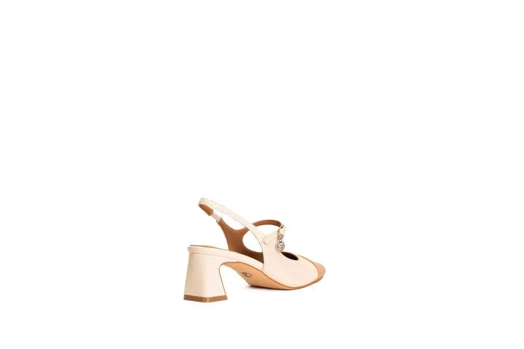 GD219 SLINGBACK PUNTA BICOLORE CREMA GOLD&GOLD