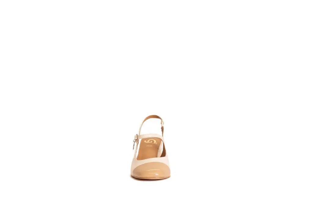 GD219 SLINGBACK PUNTA BICOLORE CREMA GOLD&GOLD