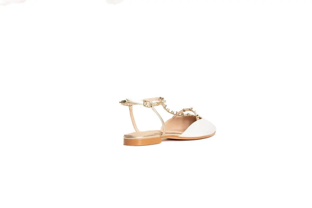 GD245 BALLERINA CON BORCHIE AL CINTURINO BIANCO GOLD&GOLD