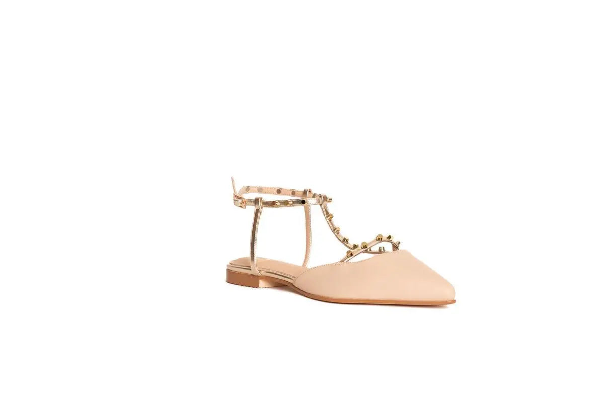 GD245 BALLERINA CON BORCHIE AL CINTURINO NUDE GOLD&GOLD