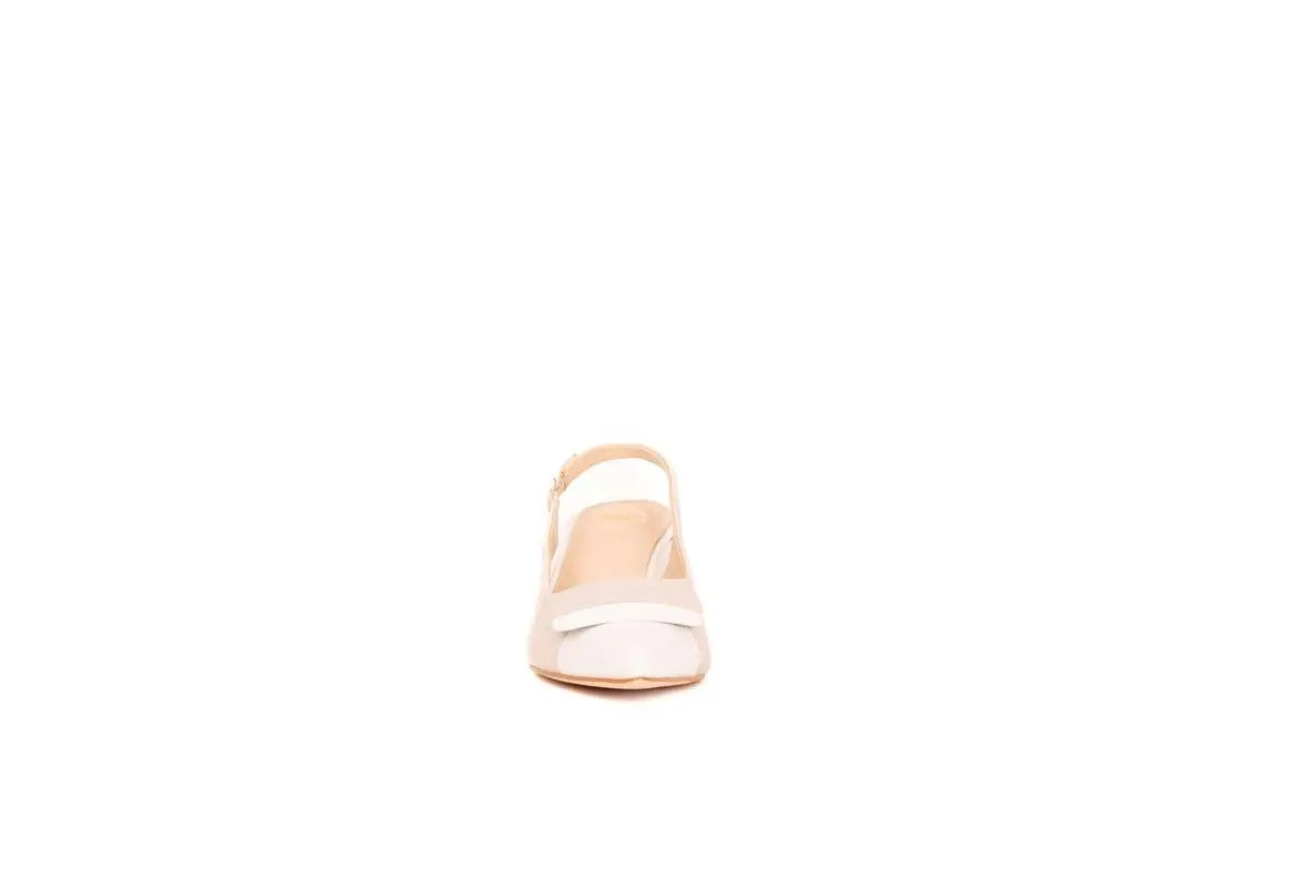 GD269 SLINGBACK CON PUNTA A CONTRASTO BEIGE GOLD&GOLD