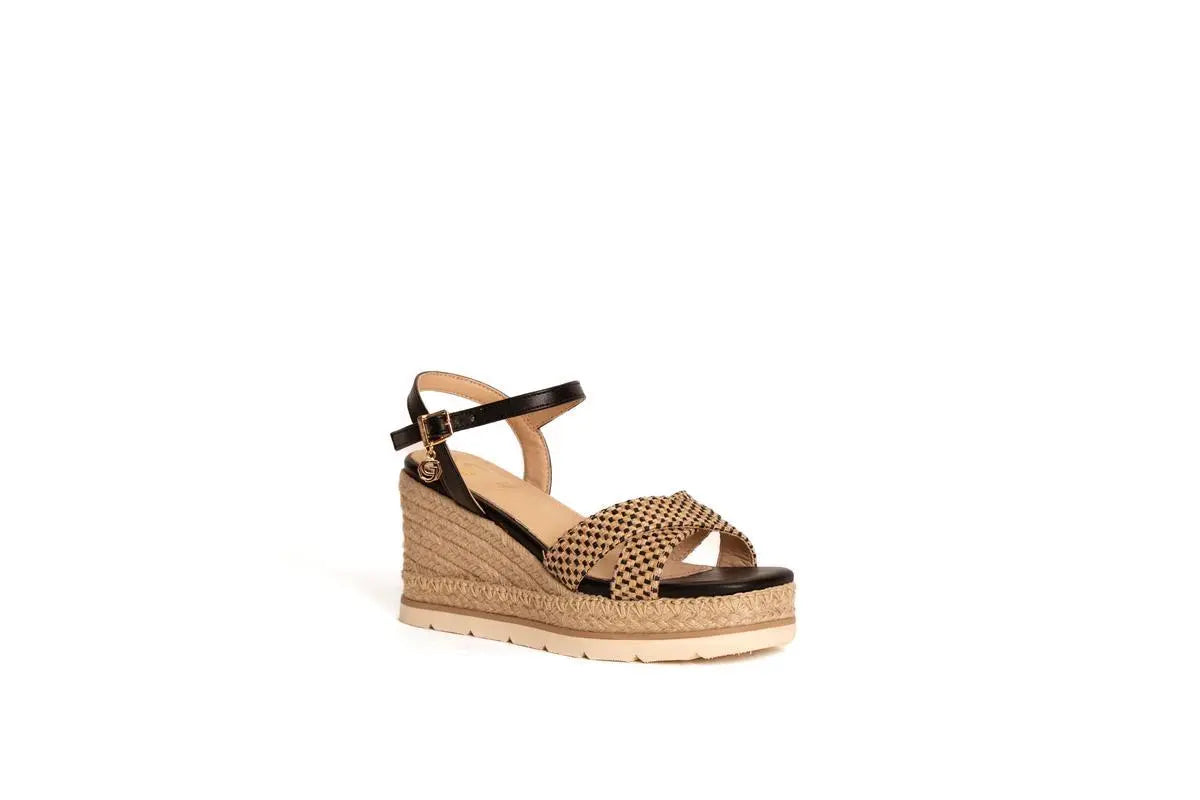 GK176 SANDALO ZEPPA NERO GOLD&GOLD