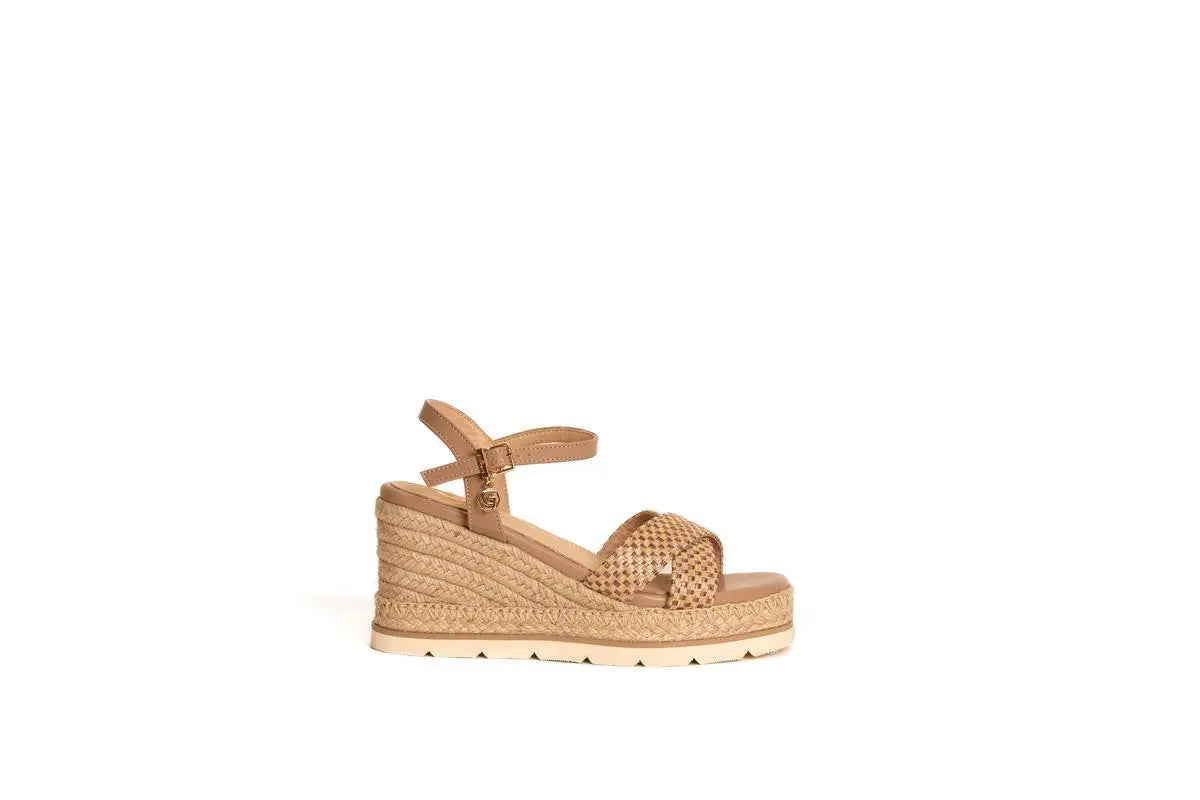 GK176 SANDALO ZEPPA TAUPE GOLD&GOLD