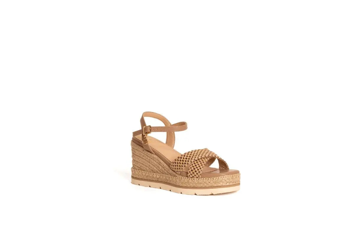 GK176 SANDALO ZEPPA TAUPE GOLD&GOLD