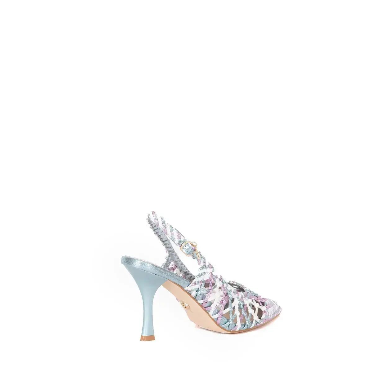GK253 SLINGBACK INTRECCIATA SCARPA DONNA BIA/PINK/BLU GOLD&GOLD