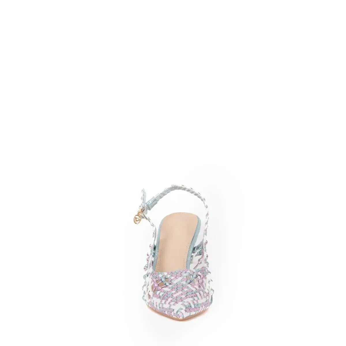 GK253 SLINGBACK INTRECCIATA SCARPA DONNA BIA/PINK/BLU GOLD&GOLD