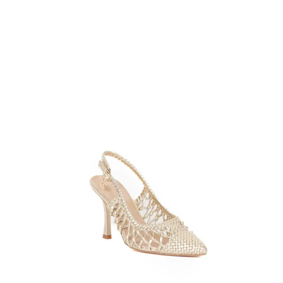 GK253 SLINGBACK INTRECCIATA SCARPA DONNA ORO GOLD&GOLD
