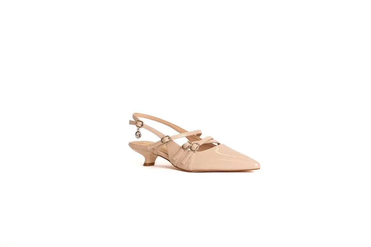 GO18 SLINGBACK TRIPLO CINTURINO BEIGE GOLD&GOLD