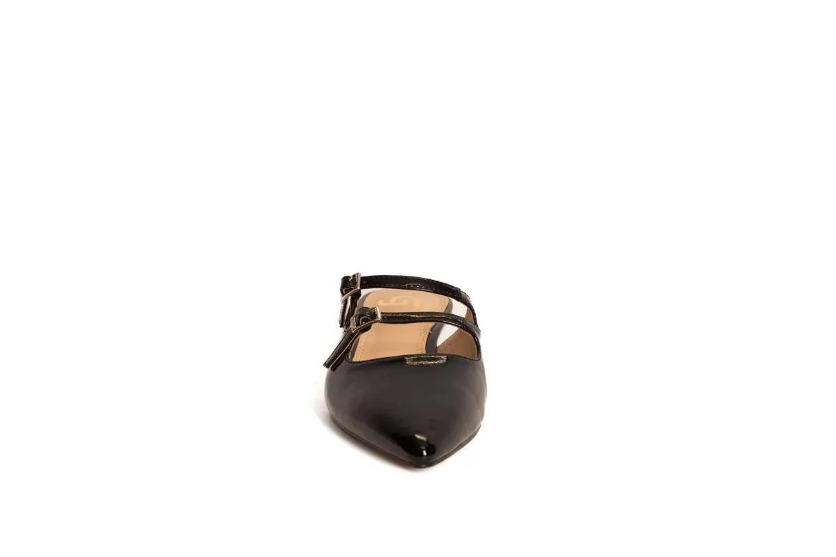 GO20 SABOT CON DOPPIO CINTURINO NERO GOLD&GOLD
