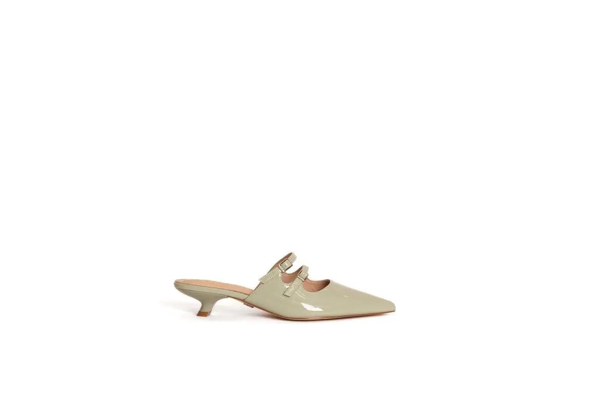 GO20 SABOT CON DOPPIO CINTURINO VERDE GOLD&GOLD