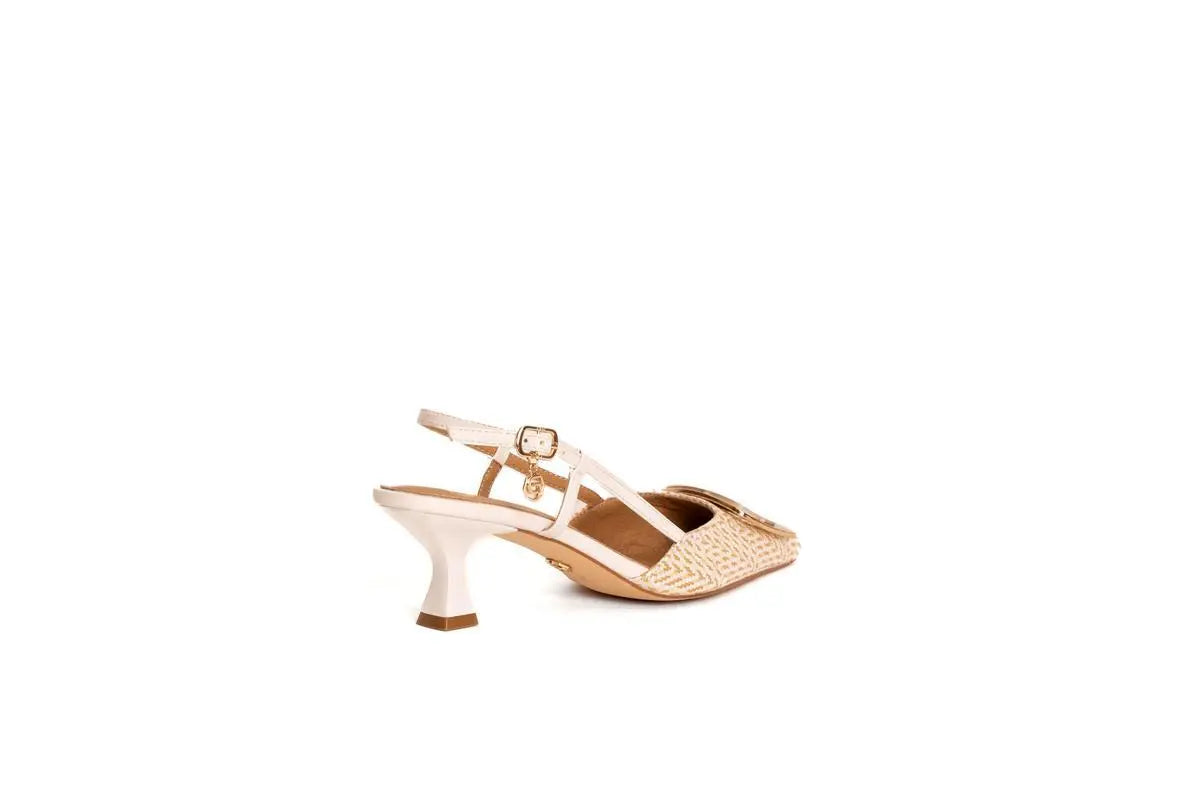 GP827 SLINGBACK CON ACCESSORIO BIANCO GOLD&GOLD