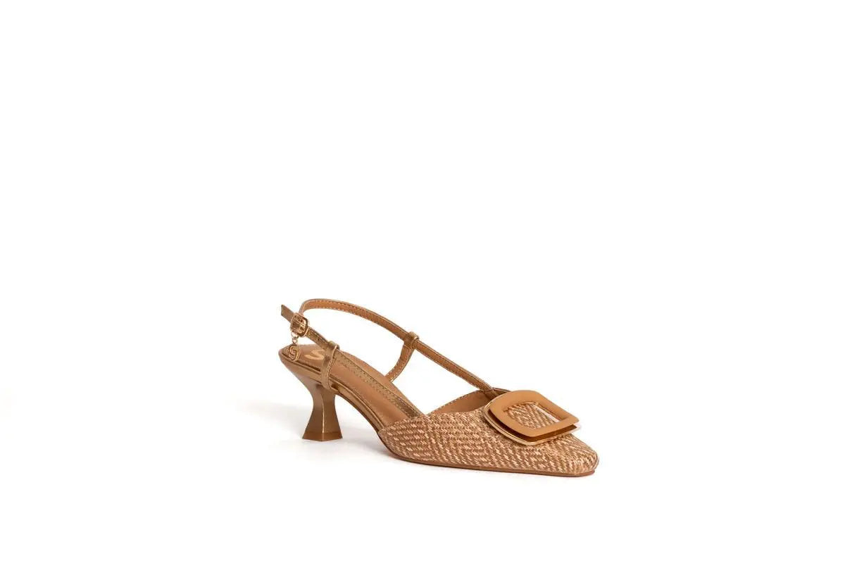 GP827 SLINGBACK CON ACCESSORIO CAMEL GOLD&GOLD
